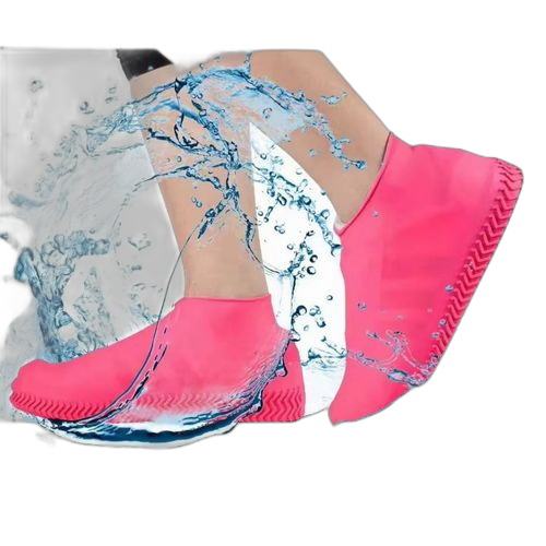 Couvre chaussures rose en silicone imperméables et résistants à l'usure
