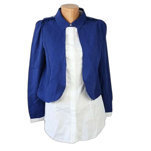 Cr chemise bleu de nuit blanc en coton