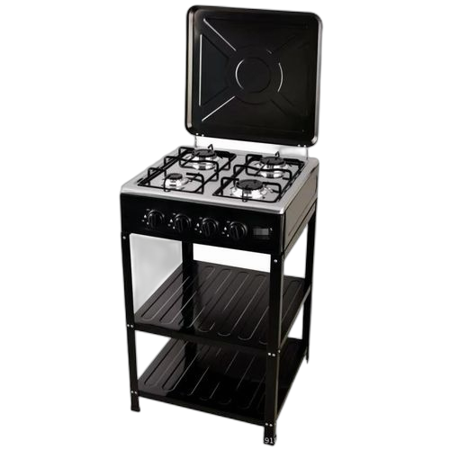 Cuisinière 4 feux brûleur s blanc/noir