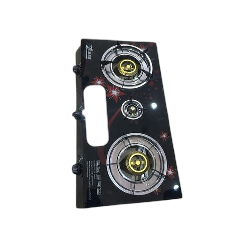 Cuisinière à gaz 3 brûleurs noir