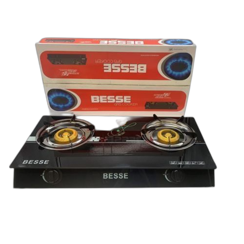 Cuisinière à gaz besse 3 brûleurs noir