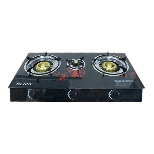 Cuisinière à gaz besse 3 brûleurs noir – Image 2