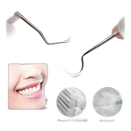 Cure dents en acier inoxydable, ensemble fil dentaire，7pcs