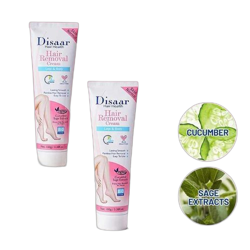 Disaar crème d'épilation douce au concombre, ati elles, peau lisse,éclatante