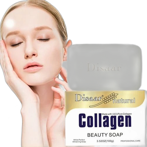 Disaar savon de beauté au collagène naturel transparent pour le visage lisse, réduit les pores ouverts, nutrition sans pigment, 100g