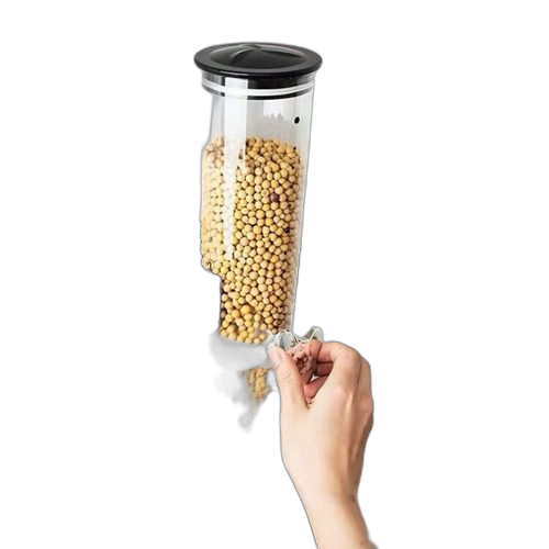 Distributeur de céréales noir de 17,5 oz avec contrôle des portions
