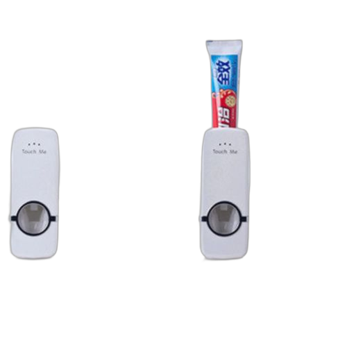 Distributeur de dentifrice avec support 5 brosses à dents plastiqueblanc