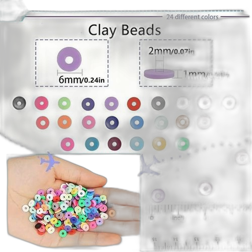 Diy kit d'accessoires 7000 perles ensemble de perles en argile polymère