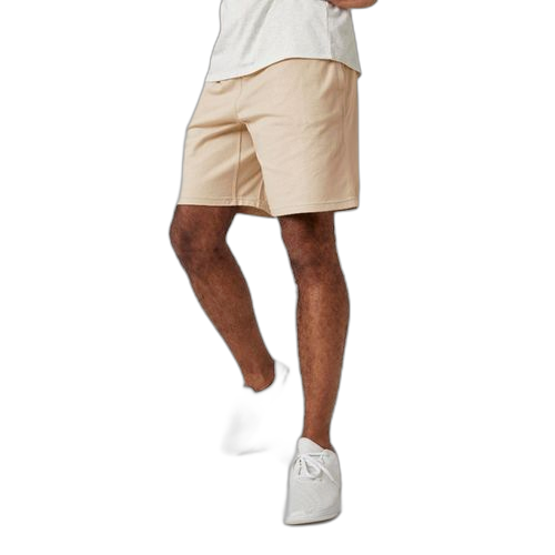 Domyos short fitness homme coton droit avec poche essentials beige