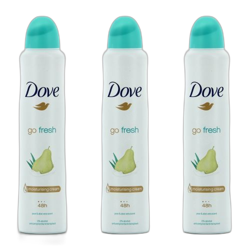 Dove lot de 3 dove déodorant spray 250 ml go fresh grenade
