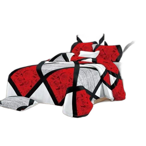 Drap double lit coton 100 % couleur noire rouge blanc