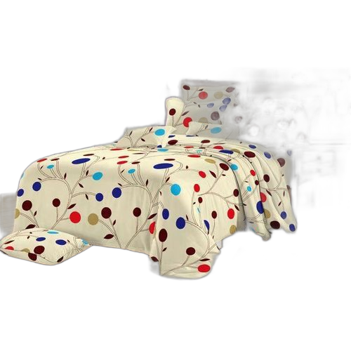 Drap double litcoton 100 %beige fleur