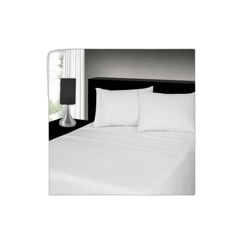 Drap et 2 taies d'oreiller blanc parure double lit