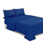 Drap lit double et 2 taies d'oreiller gris 100% coton