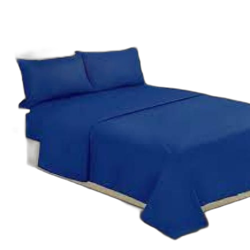 Drap lit double et 2 taies d'oreiller gris 100% coton