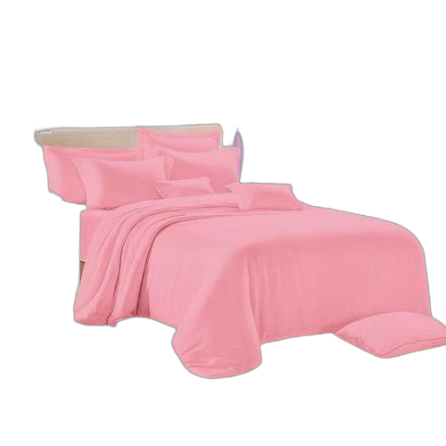 Drapcouleur rose lit double et 2 taies d'oreiller 100% coton