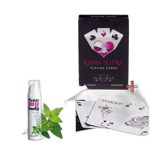 Draps de lit blanc 100% coton avec 54 cartes kama sutra+mousse de massage