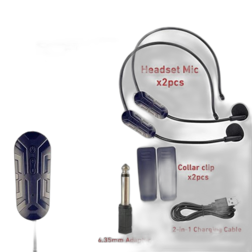 Dsc casque microphone 2 en 1 sans fil 2.4g avec amplificateur