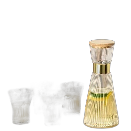 Ensemble 5 verres et carafe transparent