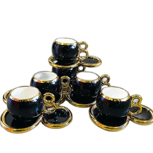 Ensemble 6 tasses avec sous tasses 75 ml