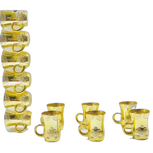 Ensemble 6 tasses à thé doré