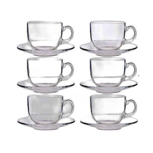 Ensemble 6 tasses verre avec sous tasse
