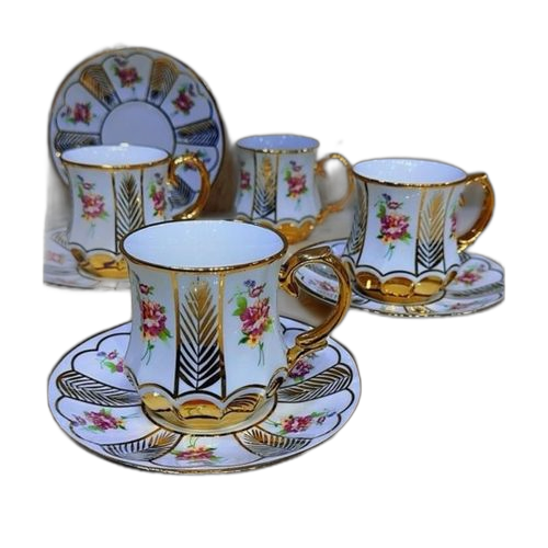 Ensemble 6 tassesavec sous tasses coloré