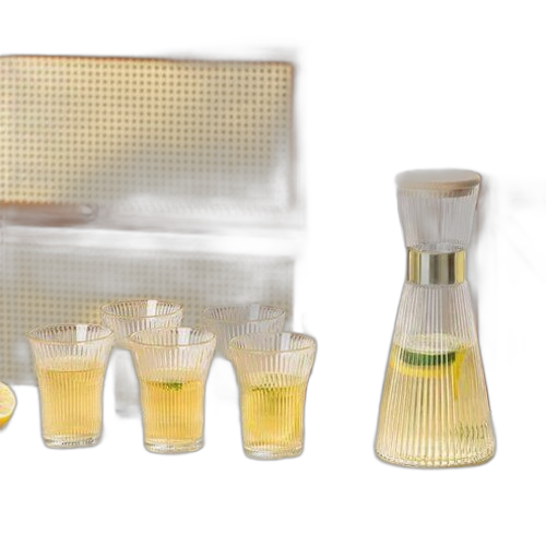 Ensemble 7 pcs carafe + 6verres transparent