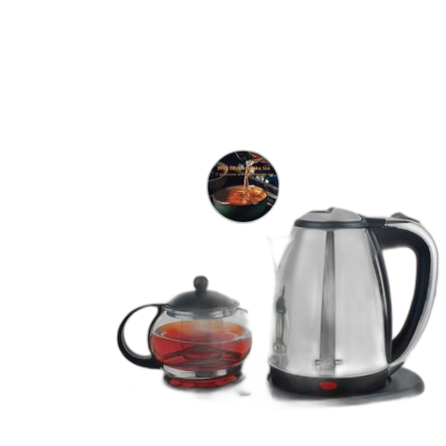 Ensemble bouilloire en inox + rechaufe électrique et t