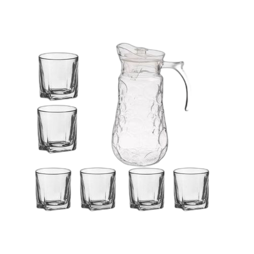Ensemble carafe + 6 verres transparent