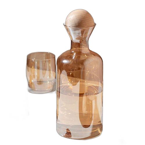 Ensemble carafe en verre et 4 tasses a boissonis 1200ml