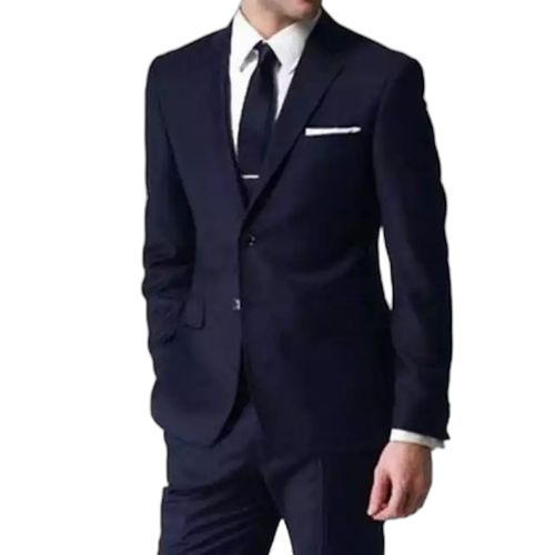 Ensemble costume slim 2 pièces pour homme bleu marine