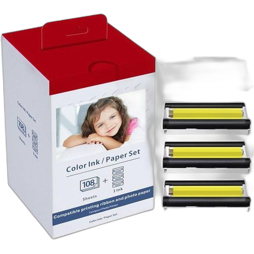 Ensemble d'encre/papier photo canon selphy color ribbon kp 108in