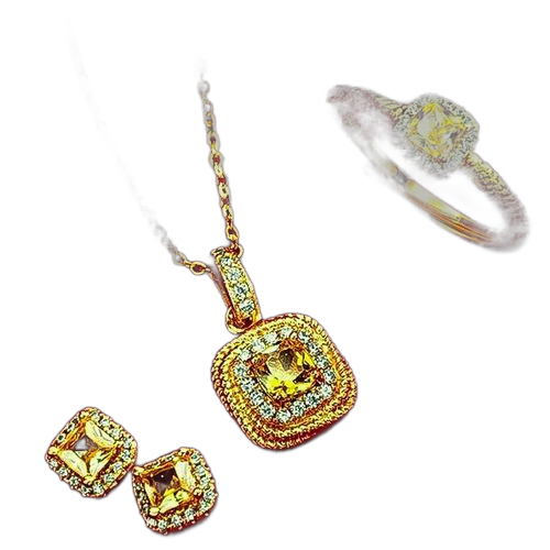 Ensemble de bijoux en gold moissanite pour femme