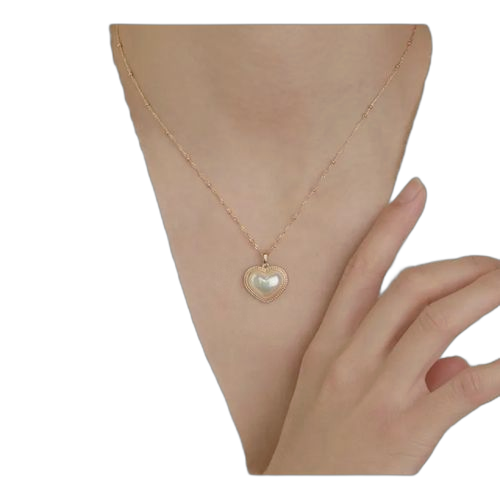 Ensemble de bijoux vintage en forme de cœur blanc collier boucles d'oreilles et bracelet ensemble pour les femmes