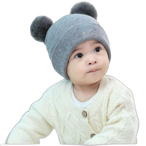 Ensemble de bonnet tricoté en laine pour bébé, automne et hiverrose