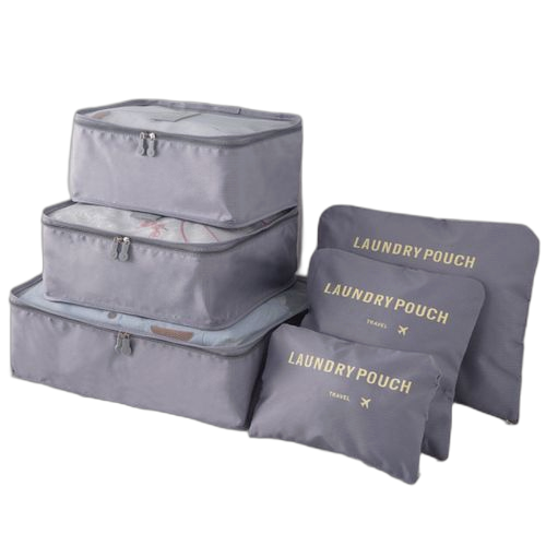 Ensemble de sacs de rangement de voyage pour vêtements, 6 pièces, organisateur, pochette de valise, pour chaussures, style cube