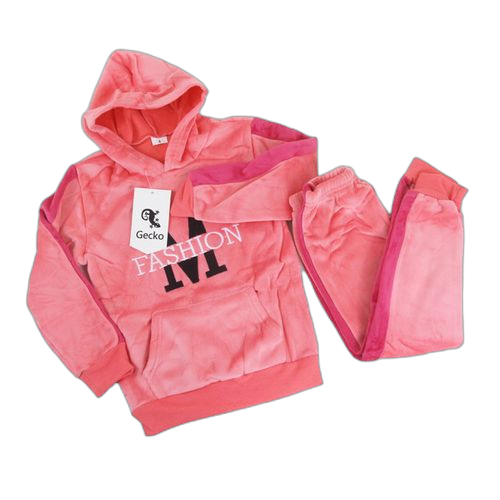 Ensemble jogging fille saumon