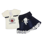 Ensemble jupe jeans pour fille