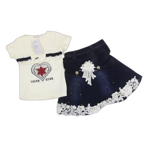 Ensemble jupe jeans pour fille