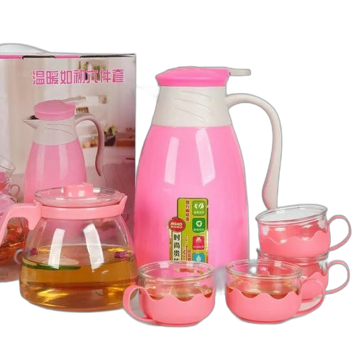 Ensemble mini théière + tasse en verre
