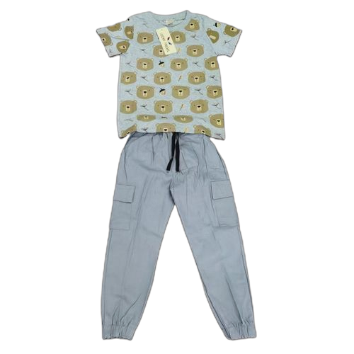 Ensemble pantalon kaki et t shirt 100% coton
