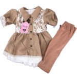 Ensemble robe avec patalon marron