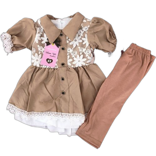 Ensemble robe avec patalon marron