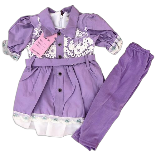 Ensemble robe avec patalon mauve