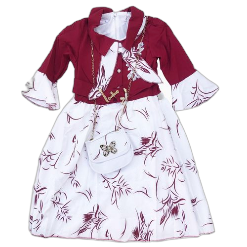 Ensemble robe avec sac et ceinture en coton