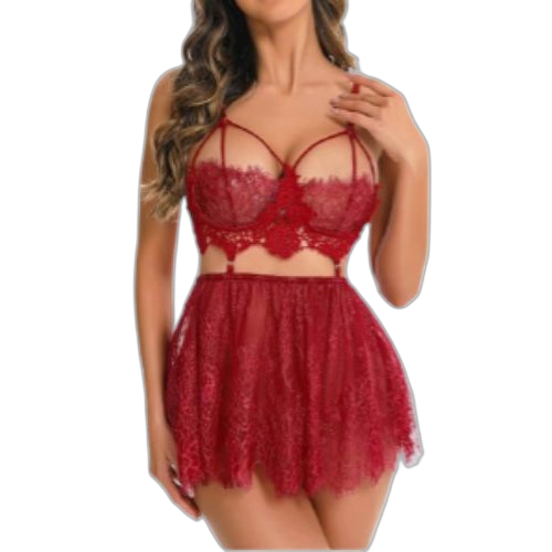 Ensemble soutien et jupemulticolorerouge bretelles