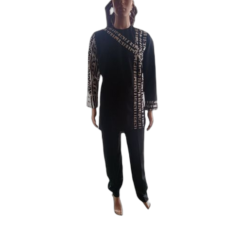 Ensemble style africain en waxcouleur noir pour homme