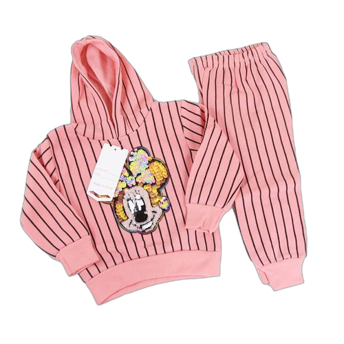 Ensemble sweats fille saumon