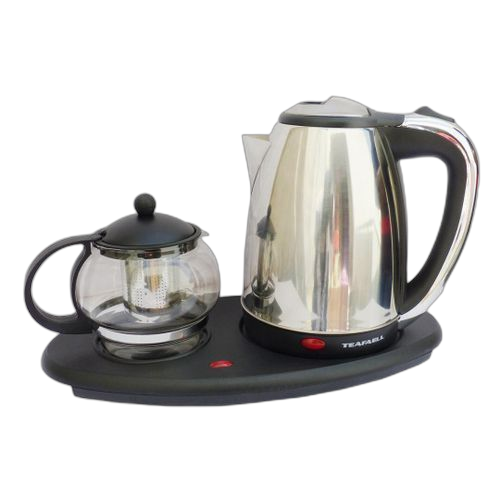 Ensemble théière en verre et bouilloire electrique en inox